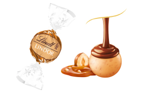 LINDOR Golden Caramel & Hazelnut リンドール ゴールデンキャラメル＆ヘーゼルナッツ